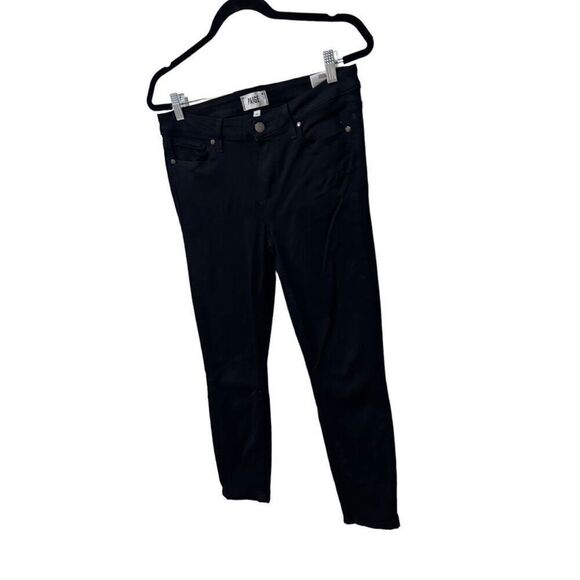 Paige Verdugo Cropped Mid Rise Ankle Skinny Jeans Black Denim Dark Wash Size 30 - Picture 4 of 16